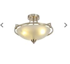 Image of Pinet Semi-Flush Ceiling 3 Light Satin Nickel/Frosted Glass. 3F
