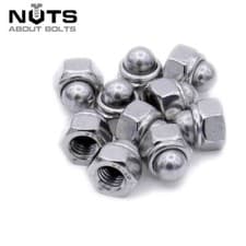 Image of M4 M5 M6 M8 M10 M12 DOMED NYLOC A2 STAINLESS STEEL NYLON INSERT LOCK NUTS