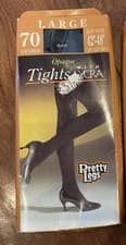 Image of PRETTY LEGS Tights BLACK 70 Denier Opaque Size Large,1 Pair, New BNIB Lycra