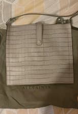 Image of AllSaints Alexandia Croc North South Leather Tote in Glacier Grey BNWT RRP £229