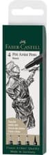 Image of FABER CASTELL - 4 PITT Artist Pens Black Fineliner Drawing Set Pack -  S F M B