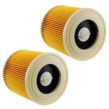 Image of Cartridge Filter for KARCHER Vacuum Cleaner Cylinder 2 x Wet & Dry Filters