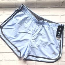 Image of ADIDAS Women’s Shorts In Glow Blue/ Grey - Size L 4” - Brand New With Tags
