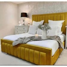 Image of Stylish New Elegant Milano Upholstered Bed Plush Fabric Free U.K. Delivery