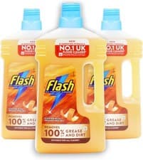 Image of 3 x Flash All Purpose Liquid Cleaner Multi Surface Dirt Remover 1L Wood Orange