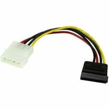 Image of Startech 6In 4 Pin Lp4 To Sata Power Cable Adapter for Hard Drive Lp4 / Sata 1 E
