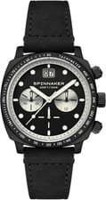 Image of Spinnaker Men's 42mm Hull Chronograph Watch with Leather Strap SP-5068-08 black