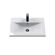 Image of Nuie 600mm Mid-Edged Wash Basin 1 Tap Hole Ceramic Bathroom Furniture Sink