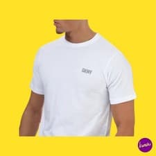 Image of DKNY Men's Giants 2-Pack Lounge T-Shirts, Cotton, Grey/White, UK M | EU M