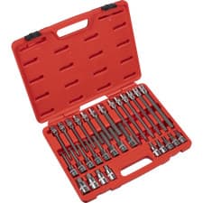 Image of Sealey 30 Piece 1/2" Drive Hexagon Socket Bit Set Metric
