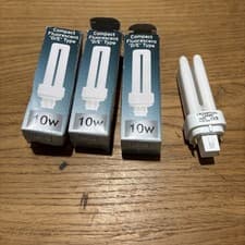Image of Crompton 3x 10W  FluoresentG24q-4 pin, 840 Low Energy CFL Light Bulb Lamp R65