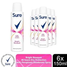Image of Sure Women Motion Sense Antiperspirant Deodorant, Bright Bouquet, 6 Pack, 150ml