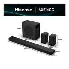 Image of Hisense AX5140Q 5.1.4 Wireless Home Cinema Soundbar & Subwoofer - Dolby Atmos