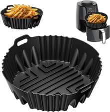 Image of Round Air Fryer Liner for Ninja Air Fryer Af100Uk 3.8L, Silicone Air Fryer Liner