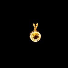 Image of 9ct Yellow Gold Round Citrine Pendant (6mm) - Optional Chain