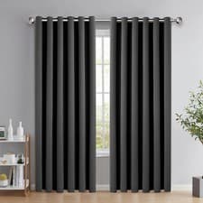 Image of Thermal Blackout Curtains Ready Made Eyelet Ring Top or Pencil Pleat + Tie Backs