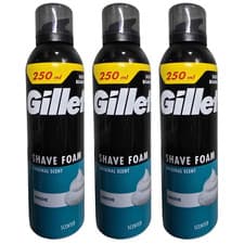Image of Gillette Sensitive Skin Shave Foam Soothing Formula for Sensitive Skin 250ml x3