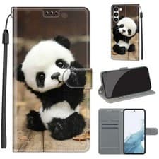 Image of Cute Little Panda Flip Wallet Case For Various Phone Cards Holder Magnetic Cover