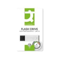 Image of Q-Connect Black/Silver USB 3.0 High Performance 128GB Flash Drive KF11509