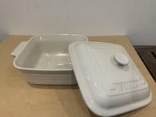 Image of Le Creuset Stoneware Casserole Dish, Off White Lidded, 3.3 Litres