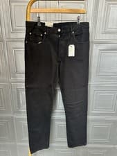 Image of RRP £100 Levi’s 501 Original Cropped Straight Jeans Black Mid Rise W31 L30 BNWT