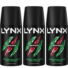 Image of 3 x Lynx Africa Mini Deodorant Bodyspray 35ml - Handy Travel Size NEW