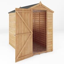 Image of 6x4 GARDEN SHED SINGLE DOOR APEX WINDOWLESS FLOOR FELT WOODEN SHEDS 6ft x 4ft