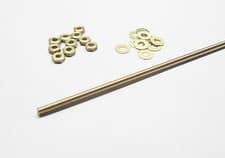 Image of M2 Brass Threaded Rod 12" length (includes 10 nuts and washers) Studding/metric