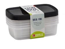 Image of Wham Food Storage Plastic Kitchen Lunch Box Container with Lid 1L Teal Set of 12