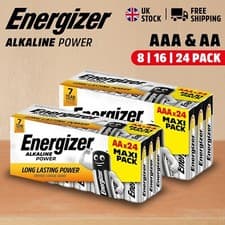 Image of Energizer AA AAA Batteries Alkaline Power Maxi LR6 LR03 MN1500 MN2400 Long Exp.