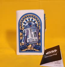 Image of Loungefly Star Wars R2-D2 Stained Glass Portrait Flap Wallet NEW