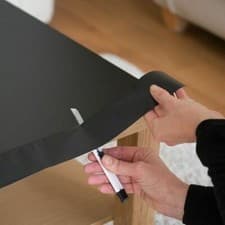 Image of 2m x 67.5cm MATT BLACK VINYL FILM WRAP STICKY BACK PLASTIC SELF ADHESIVE D C FIX
