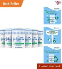 Image of Gentle Hypoallergenic Cotton Buds - 100% Natural & Plastic-Free, 12 Packs