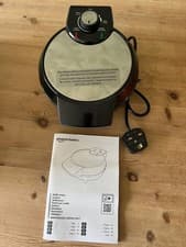 Image of Belgian Waffle Maker with 8 Inc Non Stick Plates Black and Silver