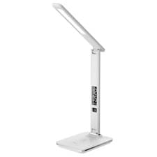 Image of Groov-e Ares Desk LED Lamp With Wireless Charging Pad And Clock White - GVWC04WE