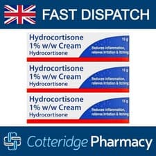Image of 3x15g Hydrocortisone Skin Cream 1% for Itching Rash Inflammation Irritated Bites