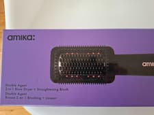 Image of Amika Double Agent 2-in-1 Blow Dryer Straightening Brush Black Boxed New RRP£119