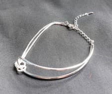 Image of Ladies silver colour elegant half chain bracelet - adjustable length