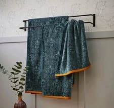 Image of MORRIS & Co Crown Imperial Set of 2 Towels - Hand & Bath Towel Set - Teal - BNWT