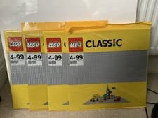 Image of LEGO 10701 LEGO CLASSIC: Grey Baseplate (10701) SET OF 4 new sealed