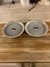 Image of Denby - Halo Speckle- Coupe Dessert/Salad Plates x 2 - 1st Quality - BRAND NEW