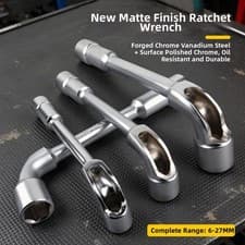 Image of Precision Metric Angled Hex Wrench Set (6-27mm), Double-Ended, Open End Tool