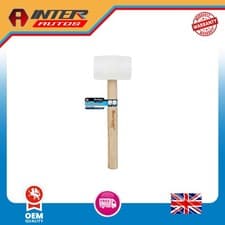 Image of Blue Spot Tools 16oz (0.45kg) White Rubber Mallet with Wooden Handle