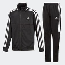 Image of Adidas Tiro Full Tracksuit Top Jacket Bottoms Black White Authentic Brand New