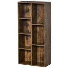 Image of Bookcase Modern Bookshelf Cabinet Home Office Rustic Brown Wood Effect