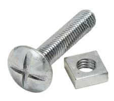 Image of M6 M8 Roofing Bolts Mushroom Head Square Nuts Zinc Thin Sheet Metal Soft Wood