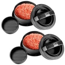 Image of Set of 2 Hamburger Press 3in1 Burger Press Hamburger Maker Patty Maker