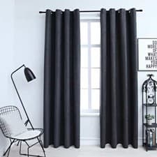 Image of Blackout Curtains with Metal Rings 2 pcs Anthracite 140x175 K5J4