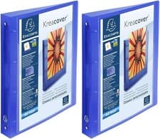 Image of A4 Maxi binder, 4-ring, 30mm, 200–250 sheets, blue translucent PP, front pocket