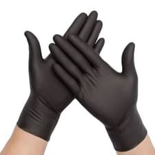 Image of 100 BLACK DISPOSABLE NITRILE GLOVES POWDER & LATEX FREE MEDICAL STRONG 1000 2000